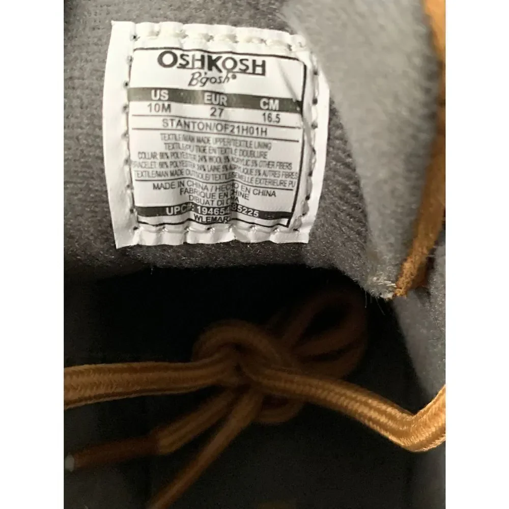 OshKosh BGosh Boy's Stanton Lace-Up Hiking Boots DB8 Brown Size US:10 EU:27